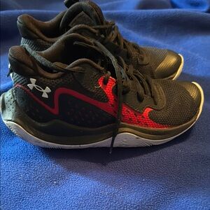 Under Armour Black and Red Sports Sneakers